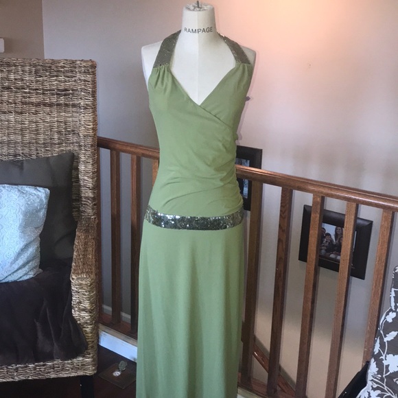 army green formal dress
